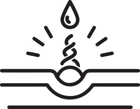 Advanced Skin Treatment Icon Depicting Moisturizing Serum Penetrating Deep into the Skin Layers for Enhanced Hydration