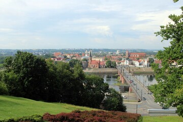 Naklejka premium Kaunas, viewed from the Aleksotas Observation Deck.