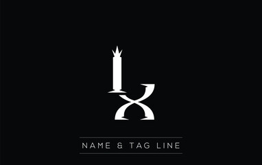 Fototapeta premium IX logo design. A sophisticated, minimalistic logo design featuring golden stylized typography, perfect for branding concepts emphasizing luxury, professionalism, and contemporary aesthetics.