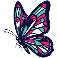 Vibrant Butterfly Illustration with Intricate Wing Patterns and Bold Color Palette a Stunning Visual Delight