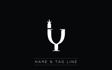 IY logo design. A sophisticated, minimalistic logo design featuring golden stylized typography,  perfect for branding concepts emphasizing luxury, professionalism, and contemporary aesthetics.