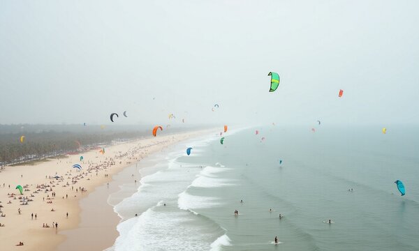 Kitesurfing Paradise A Breezy Day at the Beach