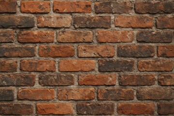 Obraz premium Weathered industrial brick wall texture with exposed mortar and authentic urban architectural character