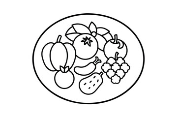 Vector Food Icon Set Of Fruits And Vegetables