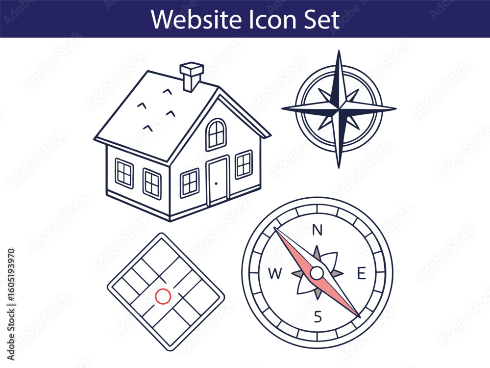 Poster web icon set. website set icon vector. for computer and mobile