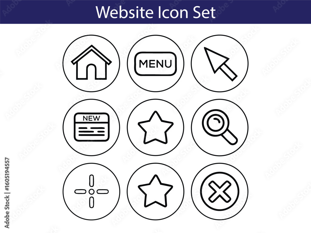 Poster web icon set. website set icon vector. for computer and mobile