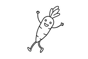 Vector Cartoon Illustration Of Cute Carrot