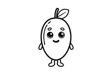 Obraz premium Mango Character Design Kawaii Mango Character