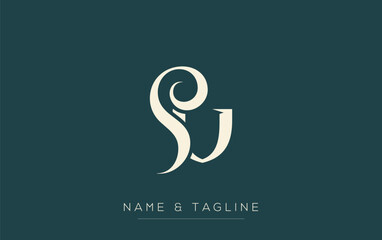 Fototapeta premium SV Elegant Monogram Logo Design Featuring Stylized Letters. A sophisticated monogram logo representation showcasing artistic typography with a modern design
