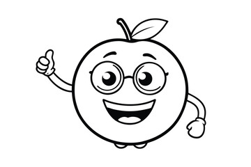 Smiling Orange Fruit Cartoon Mascot With Glasses