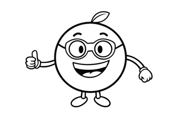 Obraz premium Smiling Orange Fruit Cartoon Mascot With Glasses