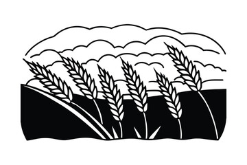 Golden Wheat Field Under A Dramatic Sunset