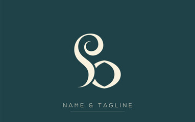 SO Elegant Monogram Logo Design Featuring Stylized Letters. A sophisticated monogram logo representation showcasing artistic typography with a modern design