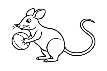 Obraz premium Mouse With A Ball Vector Image No Background
