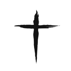 Jesus cross hand drawn vector illustration.