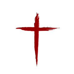 Jesus cross hand drawn vector illustration.