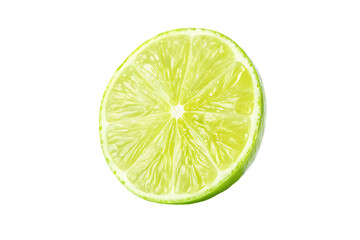 juicy slice of lime isolated on white background, png, ai generated.