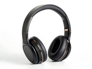 Matte black over ear headphones with gold accents audio sound
