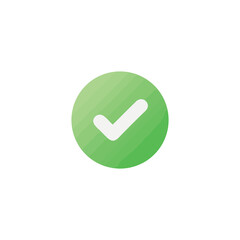 Green check mark icon – validation, success, approved symbol for web, app and UI design