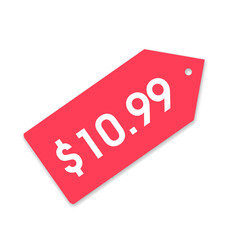 $10.99 only png, red colour price tag, clean cutout tag, price stamp graphic