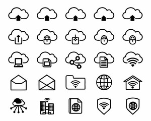 Obraz premium oud Computing & Data Management Icon Sheet