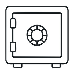 Secure steel safe with combination lock icon for banking and security. Vector illustration