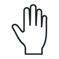 Obraz premium Simple black outline of a human hand raising in greeting or gesture. Vector illustration