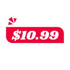 $10.99 only png, red colour price tag, minimal promo tag, stylish product tab