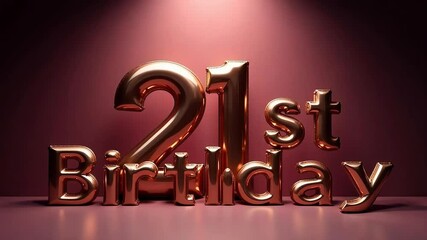 Celebrate milestone 21st birthday with elegant metallic balloons, perfect for impactful party visuals