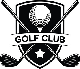 Vector sport emblem with baseball bat, ball, and a set of golf and football icons, perfect for a business badge or security label design