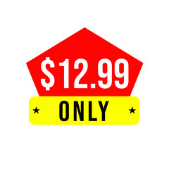 $12.99 only png, red colour price tag, trendy png offer, price cut marker