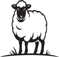 Sheep vector illustration farm animal cute cartoon isolated drawing