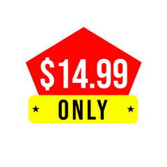 $14.99 only png, red colour price tag, stylish offer mark, simple promo idea
