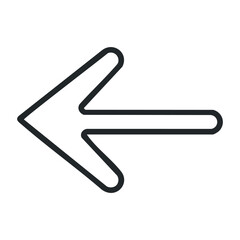 Obraz premium Back arrow icon – simple black outline design on white background. Vector illustration