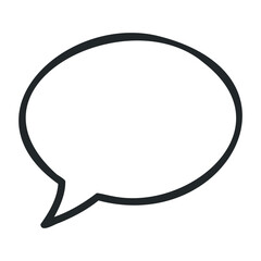 Blank speech bubble icon for text placeholder and communication design. Vector illustration