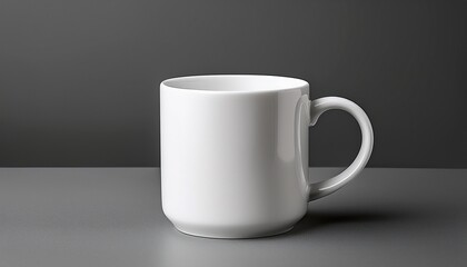Fototapeta premium a plain white ceramic mug ready for custom designs perfect for beverages or as a gift item for any occasion