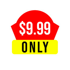 $9.99 only png, red colour price tag, promo look badge, catchy mini tag