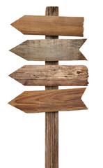 close up of a wooden sign on white background