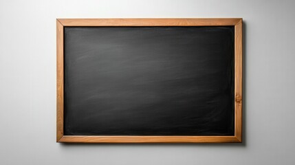 Black canvas awaits artistic outbursts framed in natural wood grain simplicity