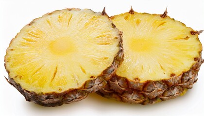 sliced pineapple fresh tropical fruit for healthy eating and culinary use isolated on transparent background