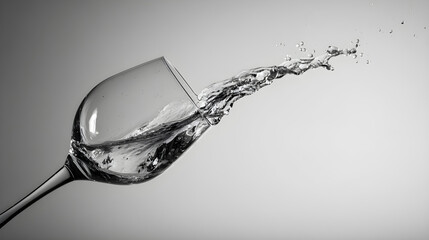 Ethereal Elegance: The Dance of Light and Motion in a Minimalist Wine Glass Composition