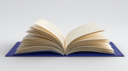 Fototapeta premium Open book, light cream pages, blue cover