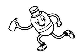 Fototapeta premium Water Bottle Mascot Running Fitness Hero