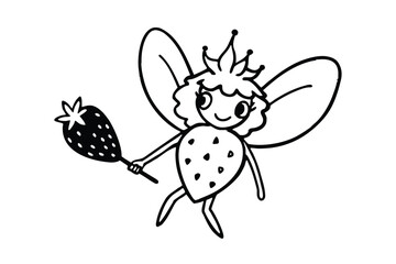 Fairy Strawberry With Wings And Wand