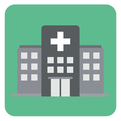 Obraz premium Hospital building icon in green background representing medicine 