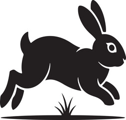 Black bunny vector illustration of a cute cartoon rabbit with big ears and playful style