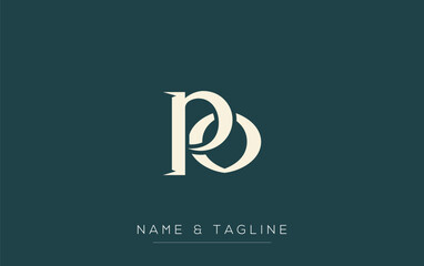 PO Elegant Monogram Logo Design Featuring Stylized Letters. A sophisticated monogram logo representation showcasing artistic typography with a modern design