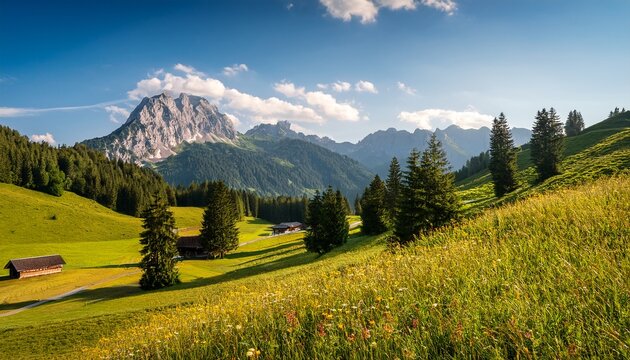 loferer alm and loferer steinberge in summer pinzgau salzburger land austria europe