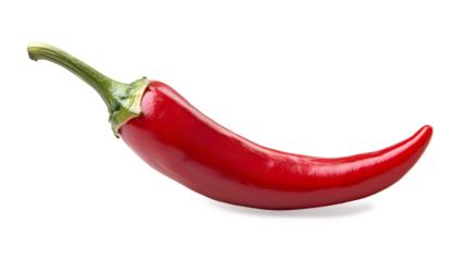 A red chili pepper with a green stem