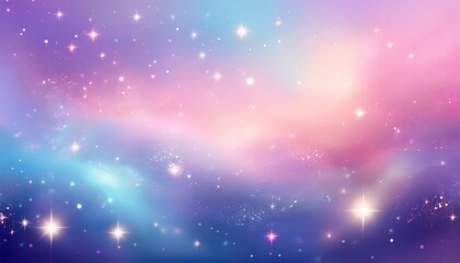 Fototapeta premium abstract background soft pastel hues of pink blue purple with sparkling stars magical ethereal